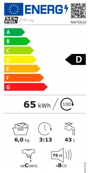 Etiqueta de Eficiencia Energética - NWT0610