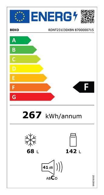 Etiqueta de Eficiencia Energética - RDNT231I30XBN