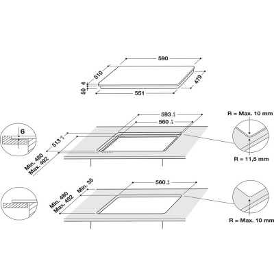 Placa WHIRLPOOL WB B8360 NE