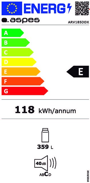 Etiqueta de Eficiencia Energética - ARV185D