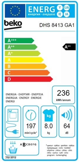 Etiqueta de Eficiencia Energética - DHS 8413 GA1
