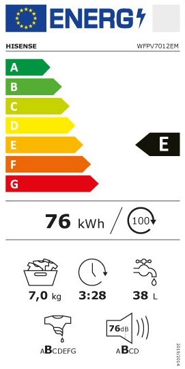 Etiqueta de Eficiencia Energética - WFPV7012EM