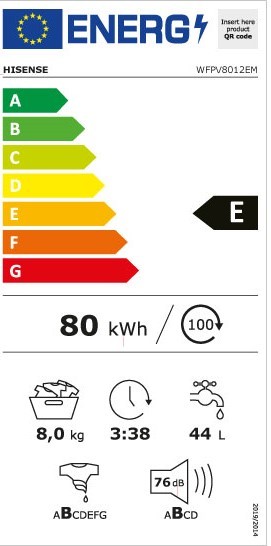 Etiqueta de Eficiencia Energética - WFPV8012EM
