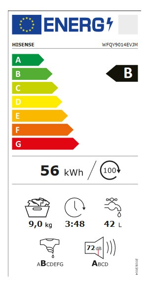 Etiqueta de Eficiencia Energética - WFQY9014EVJM