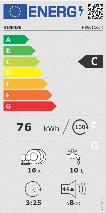 Etiqueta de Eficiencia Energética - HS661C60X