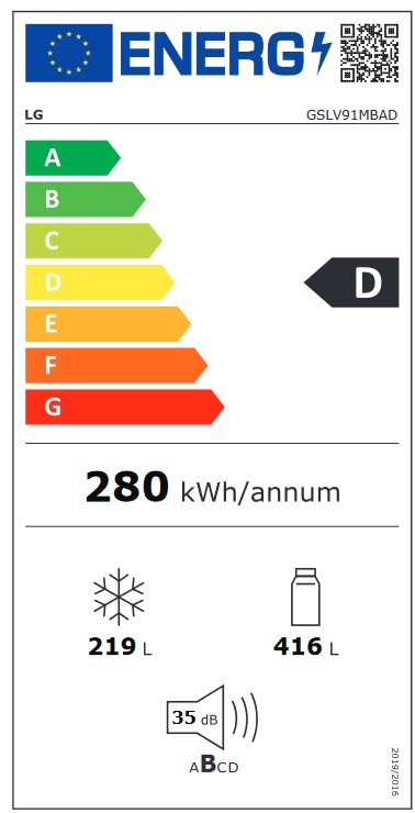 Etiqueta de Eficiencia Energética - GSLV91MBAD