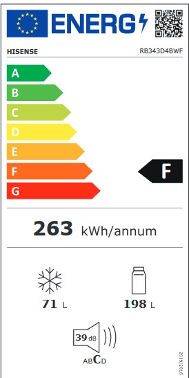 Etiqueta de Eficiencia Energética - RB343D4CWF