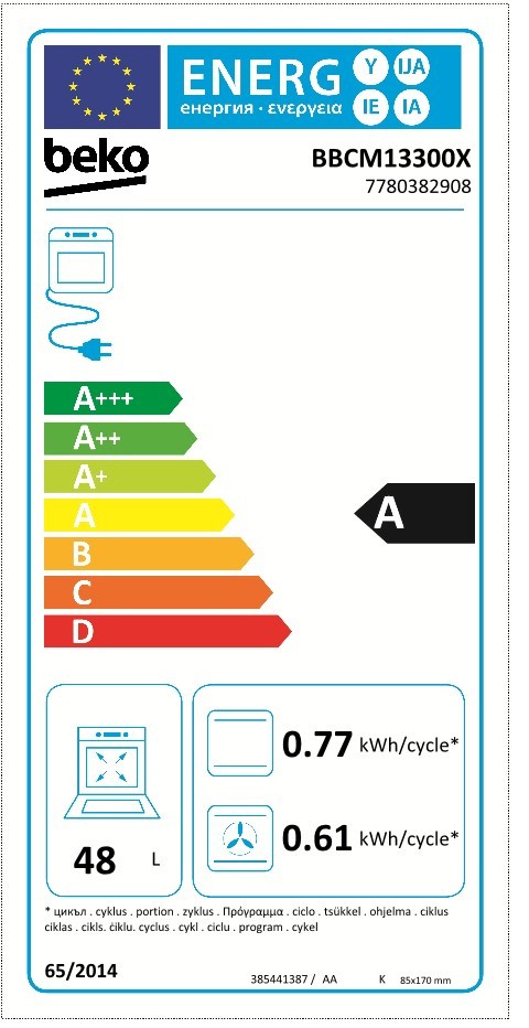 Etiqueta de Eficiencia Energética - BBCM13300X