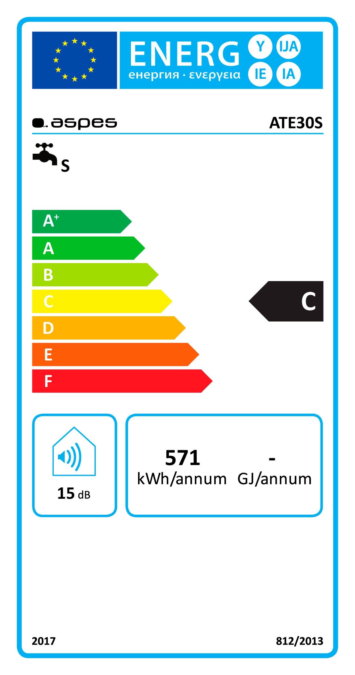 Etiqueta de Eficiencia Energética - ATE30S