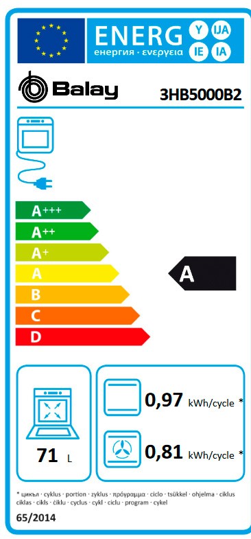 Etiqueta de Eficiencia Energética - 3HB5000B2