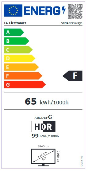 Etiqueta de Eficiencia Energética - 50NANO826QB