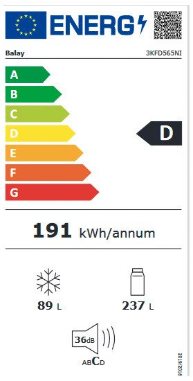 Etiqueta de Eficiencia Energética - 3KFD565NI