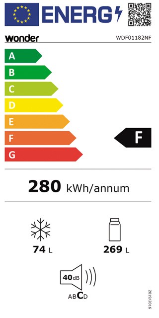 Etiqueta de Eficiencia Energética - WDF01182NF