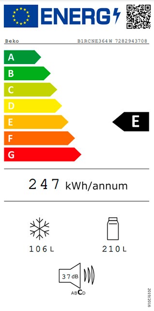 Etiqueta de Eficiencia Energética - B1RCNE364W