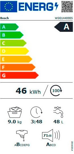 Etiqueta de Eficiencia Energética - WGG14400ES