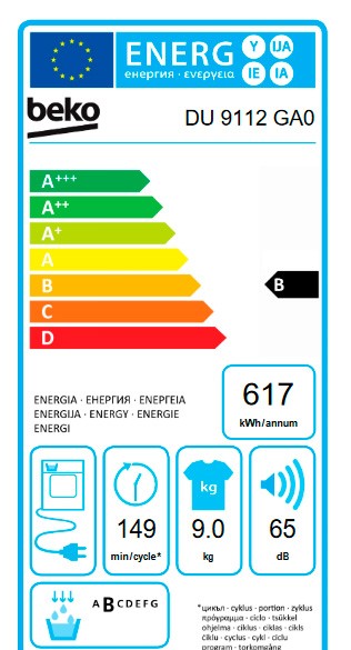 Etiqueta de Eficiencia Energética - DU 9112 GA0