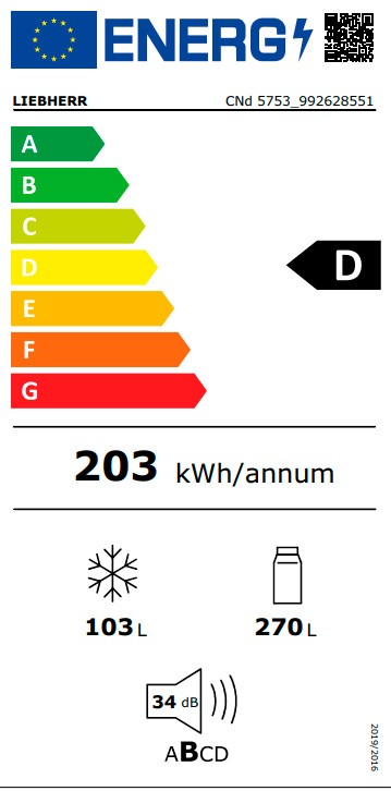 Etiqueta de Eficiencia Energética - CNd 5753
