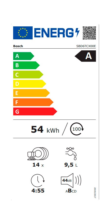 Etiqueta de Eficiencia Energética - SBD6TCX00E