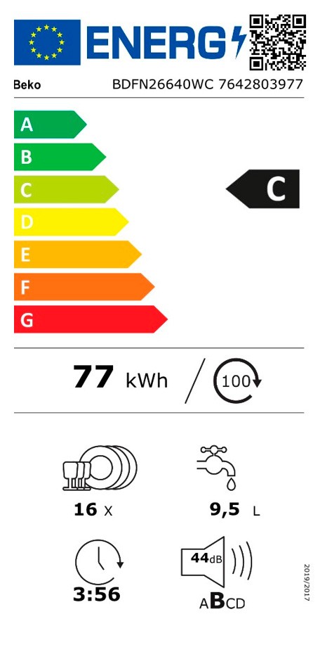 Etiqueta de Eficiencia Energética - BDFN26640WC