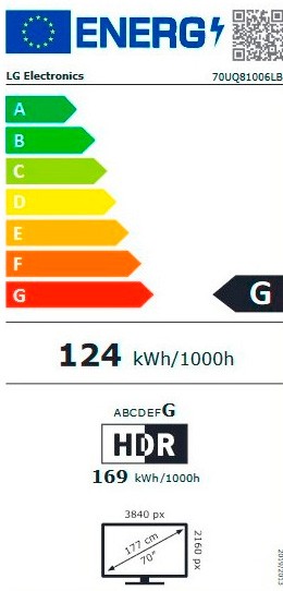 Etiqueta de Eficiencia Energética - 70UQ81006LB