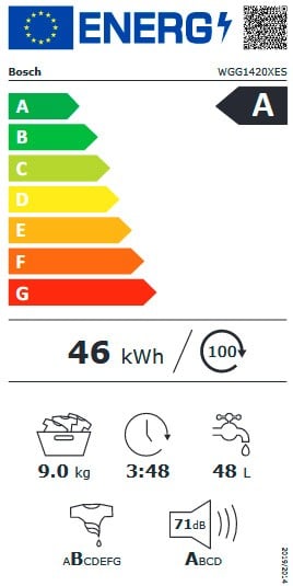 Etiqueta de Eficiencia Energética - WGG1420XES