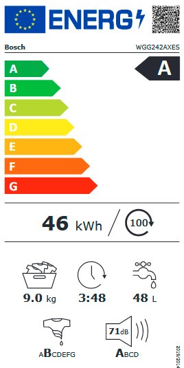 Etiqueta de Eficiencia Energética - WGG242AXES