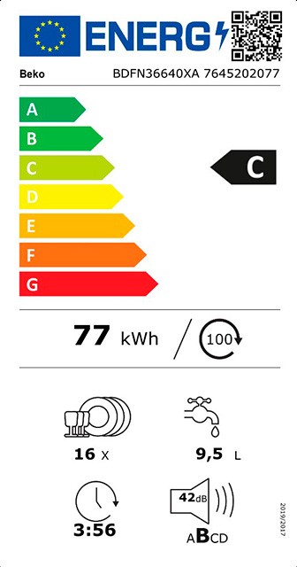 Etiqueta de Eficiencia Energética - BDFN36640XA