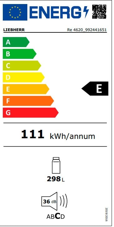 Etiqueta de Eficiencia Energética - Re 4620