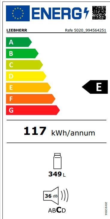 Etiqueta de Eficiencia Energética - Rsfe 5020