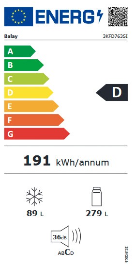 Etiqueta de Eficiencia Energética - 3KFD763SI