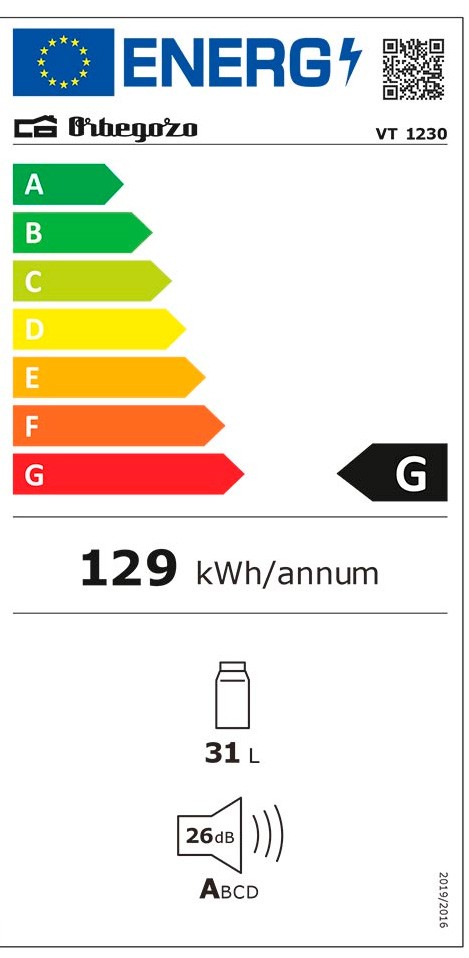 Etiqueta de Eficiencia Energética - VT1230