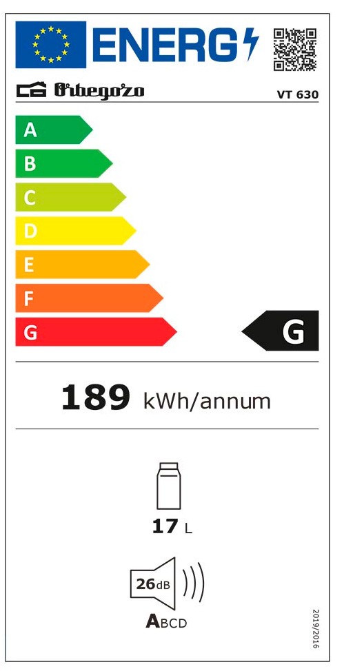 Etiqueta de Eficiencia Energética - VT630