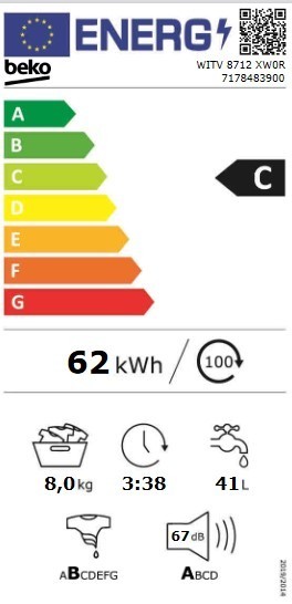 Etiqueta de Eficiencia Energética - WITV 8712 XW0R