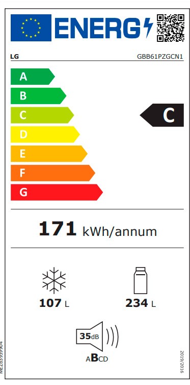 Etiqueta de Eficiencia Energética - GBB61PZGCN1