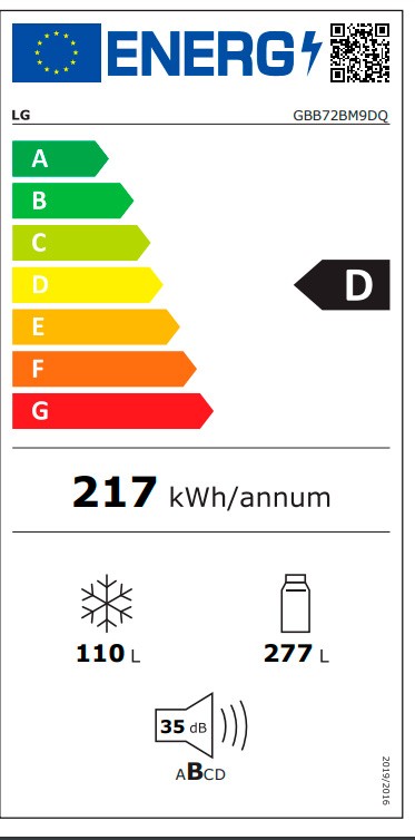 Etiqueta de Eficiencia Energética - GBB72BM9DQ