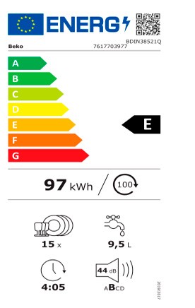 Etiqueta de Eficiencia Energética - BDIN38521Q