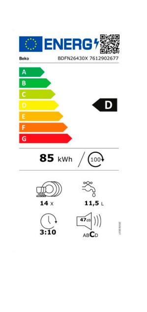 Etiqueta de Eficiencia Energética - BDFN26430X