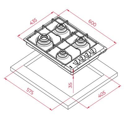 Placa TEKA  HLX 540 Natural