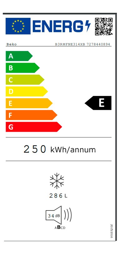 Etiqueta de Eficiencia Energética - B3RMFNE314XB