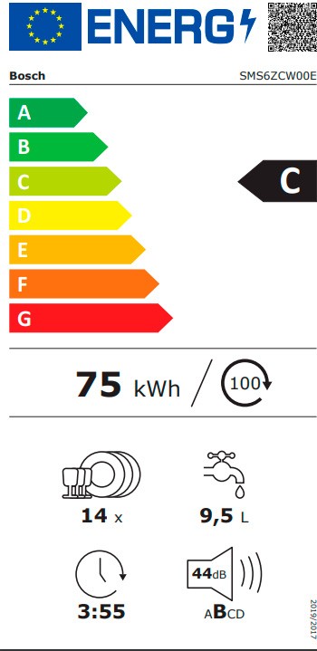 Etiqueta de Eficiencia Energética - SMS6ZCW00E