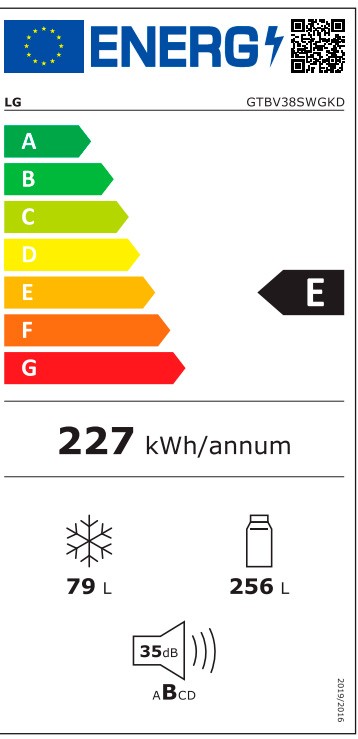 Etiqueta de Eficiencia Energética - GTBV38SWGKD
