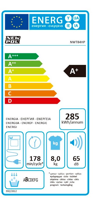 Etiqueta de Eficiencia Energética - NWT84HP