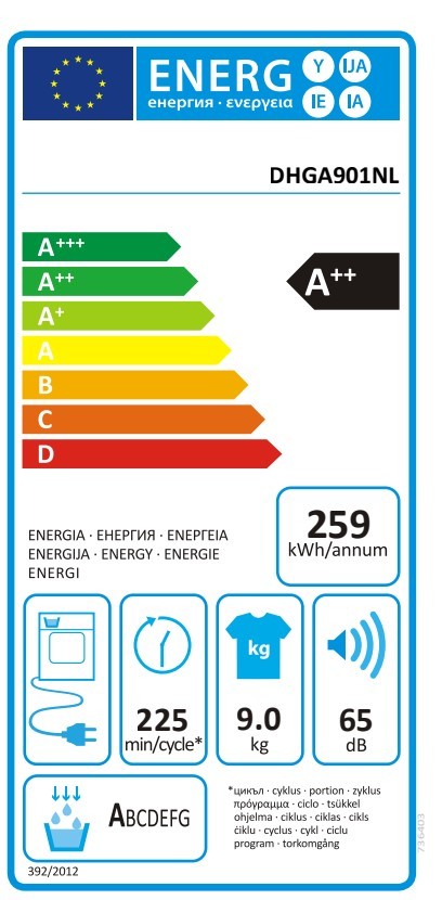 Etiqueta de Eficiencia Energética - DHGA901NL