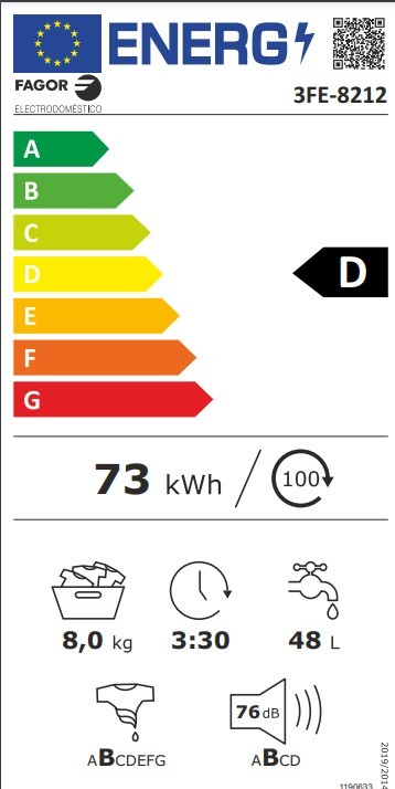 Etiqueta de Eficiencia Energética - 3FE-8212