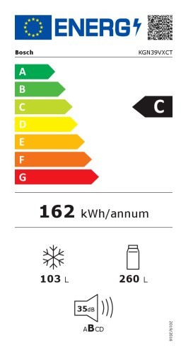 Etiqueta de Eficiencia Energética - KGN39VXCT