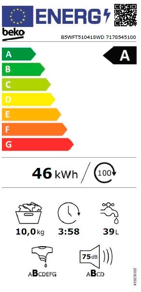 Etiqueta de Eficiencia Energética - B5WFT510418WD