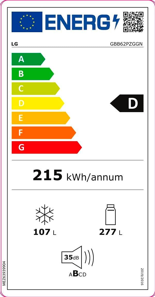Etiqueta de Eficiencia Energética - GBB62PZGGN
