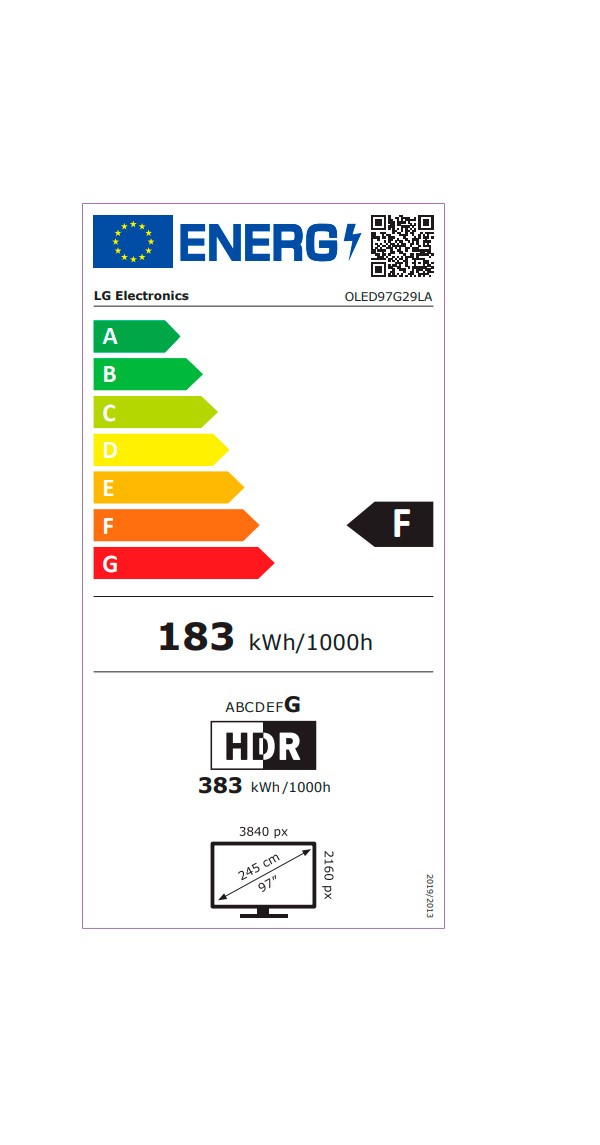 Etiqueta de Eficiencia Energética - OLED97G29LA