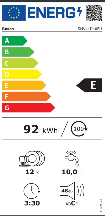 Etiqueta de Eficiencia Energética - SMV41D10EU
