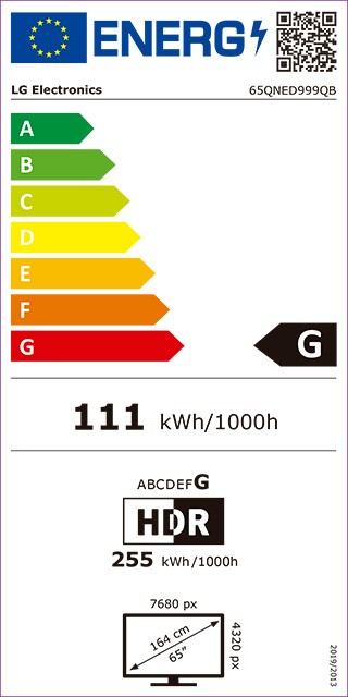 Etiqueta de Eficiencia Energética - 65QNED999QB